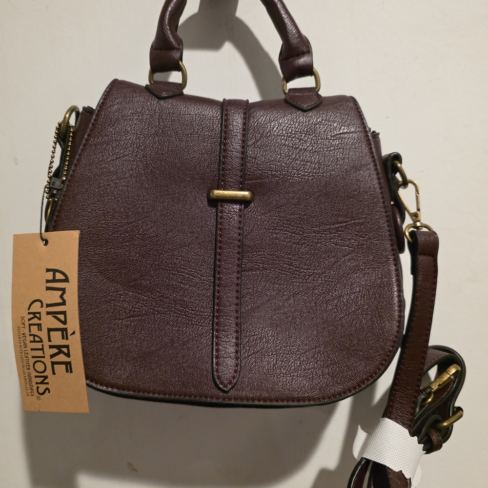 NWT Ampere Creations Maroon Top-Handle Crossbody Bag